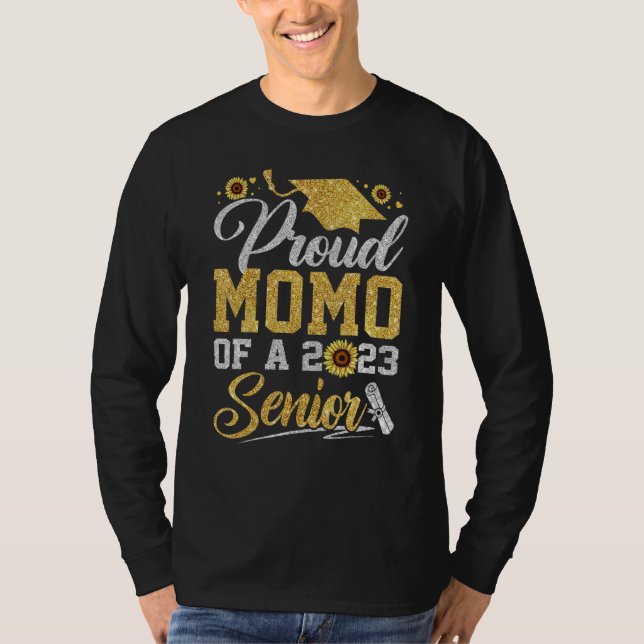 Camiseta Sunflower 2023 Proud Momo Of A 2023 Senior Graduat (Anverso)