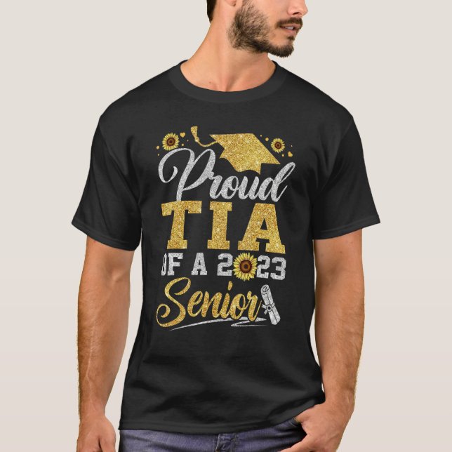 Camiseta Sunflower 2023 Proud tia Of A 2023 Senior Graduati (Anverso)