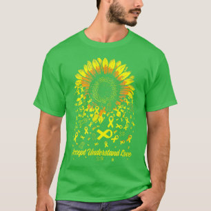 Camiseta Sunflower Accept Understand Love Childhood Cancer