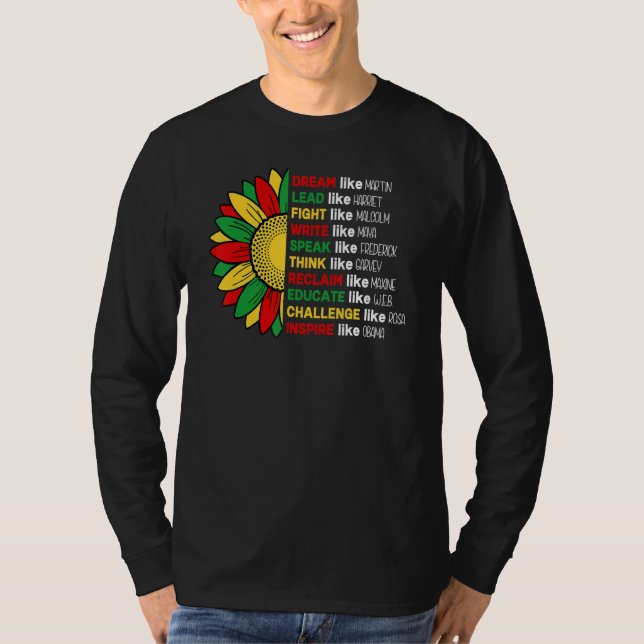 Camiseta Sunflower African Roots Melanin Black History Blac (Anverso)