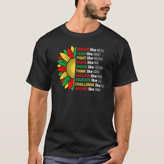 Camiseta Sunflower African Roots Melanin Black History Blac (Anverso)