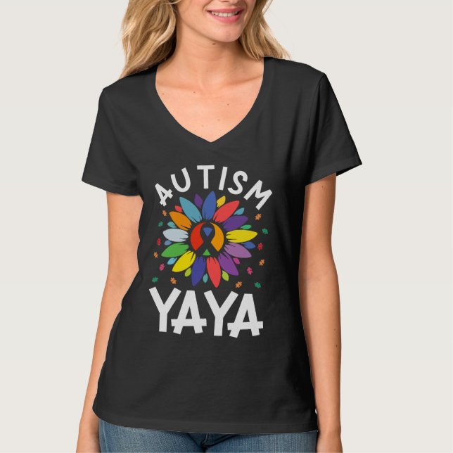 Camiseta Sunflower Autism Awareness Day Matching Family Aut (Anverso)