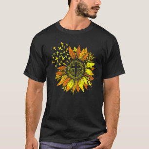 Camiseta Sunflower Christian Decour Leopard Print Cross Hap