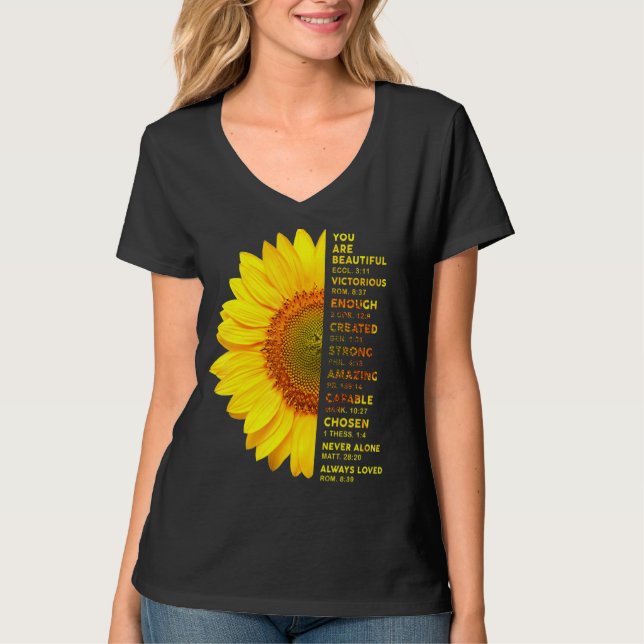 Camiseta Sunflower Cristiano Eres Un Hermoso Victorioso (Anverso)