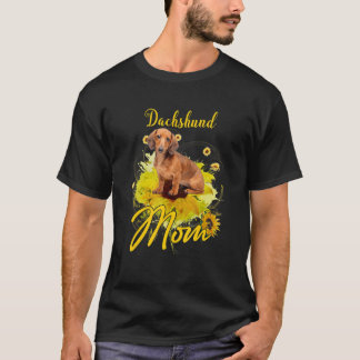 Camiseta Sunflower Dachshund Mom Dog Mother's
