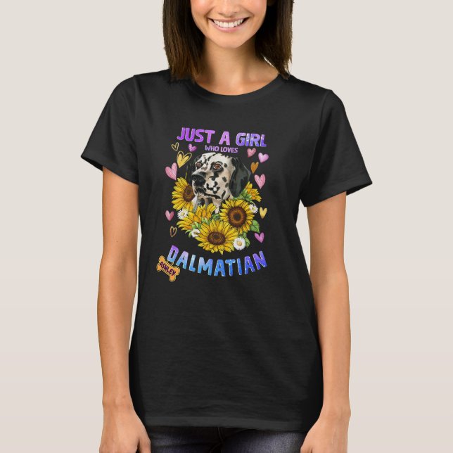 Camiseta Sunflower Dalmacia Chica ama a Dog (Anverso)
