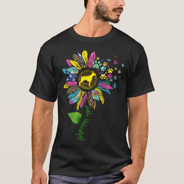 Camiseta Sunflower Doberman Mom Dog Lover (Anverso)