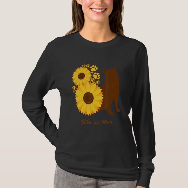 Camiseta Sunflower Dog Mom - Shiba Inu (Anverso)
