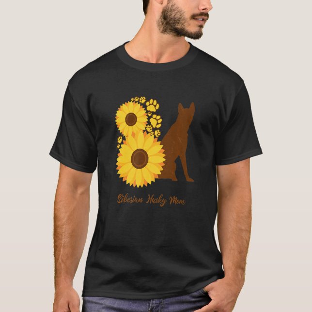 Camiseta Sunflower Dog Mom - Siberian Husky Premium (Anverso)