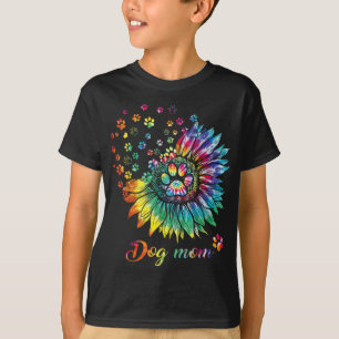 Camiseta Sunflower Dog Mom Tie Dye Dog Lover Funny