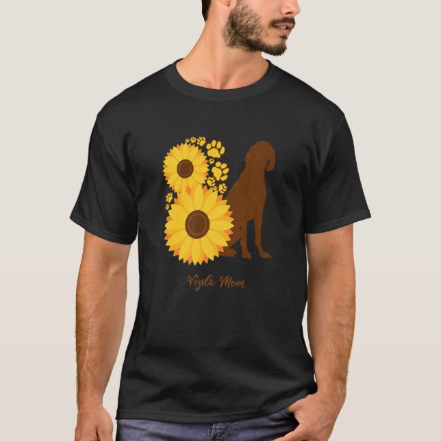Camiseta Sunflower Dog Mom - Vizsla Premium (Anverso)