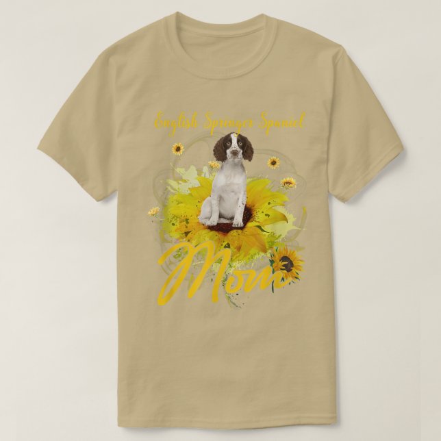 Camiseta Sunflower English Springer Spaniel Mom Dog Lover  (Diseño del anverso)