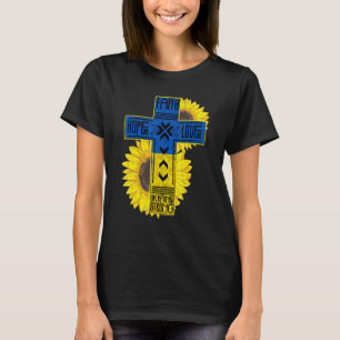 Camiseta Sunflower Faith Hope Love Uk Raine Strong