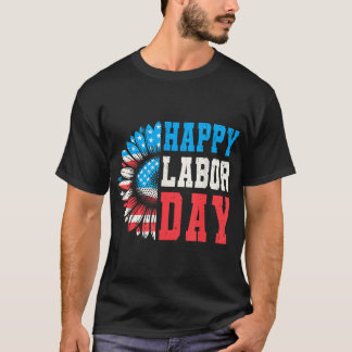 Camiseta Sunflower Feliz Día del Trabajo Hombres Patriótico