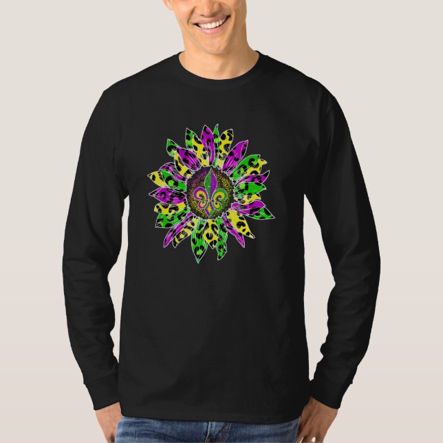 Camiseta Sunflower Fleur De Lys Mardi Gras Festival Party N (Anverso)