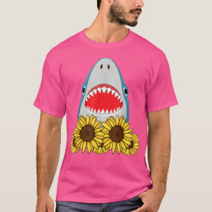 Camiseta Sunflower Floral Flowers Shark Lover Gift 