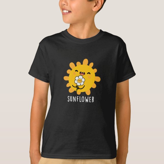 Camiseta Sunflower Funny Sun Y Flower Pun Dark BG (Anverso)