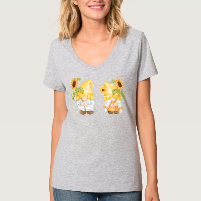 Camiseta Sunflower Gnomes Gardening Gnome  (Anverso)