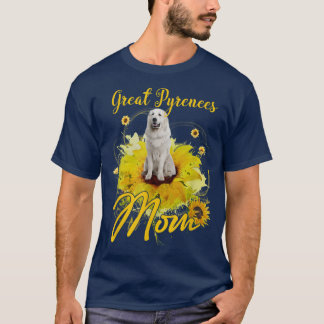 Camiseta Sunflower Great Pyrenees Mamá Perro Lover Madres 