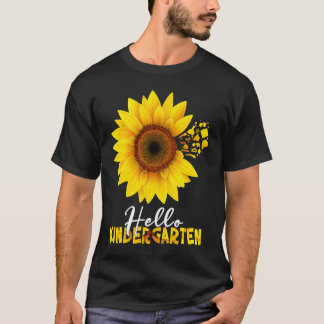 Camiseta Sunflower Hello Kindergarten Feliz Primer Día De S