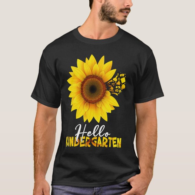 Camiseta Sunflower Hello Kindergarten Feliz Primer Día De S (Anverso)