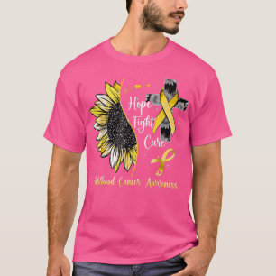 Camiseta Sunflower Hope Fight Cure Ribbon Childhood Cancer 