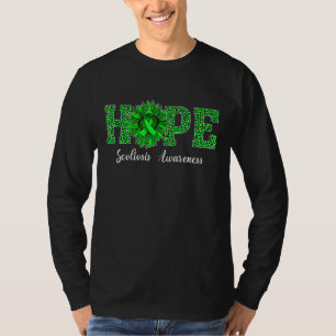 Camiseta Sunflower Hope Green Ribbon Scoliosis Conciencia s