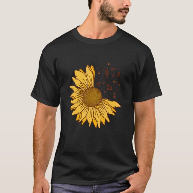 Camiseta Sunflower Hope Positive Music Flowers Sunflowers (Anverso)