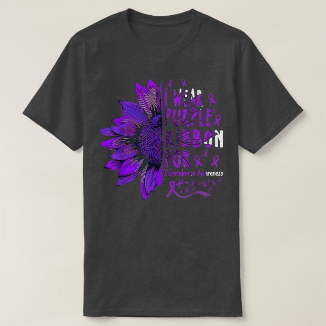 Camiseta Sunflower I Wear Purple Ribbon for Scleroderma Awa (Diseño del anverso)