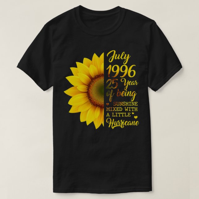 Camiseta Sunflower July 1996 25 Years Of Being Sunshine Hur (Diseño del anverso)