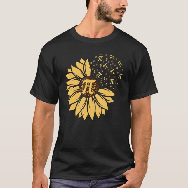 Camiseta Sunflower Math Nerd Shirt Pi Symbol T shirt Pi Day (Anverso)