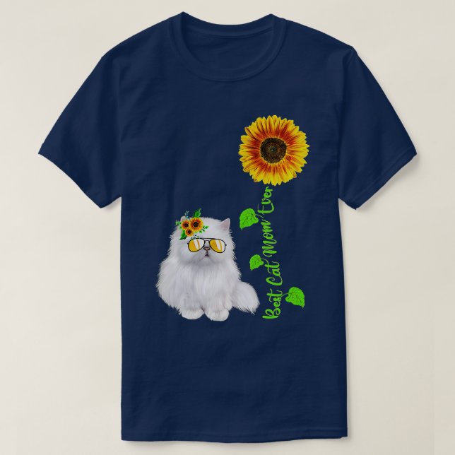 Camiseta Sunflower Mejor Madre Gato Jamás Gato Gato Gato Am (Diseño del anverso)