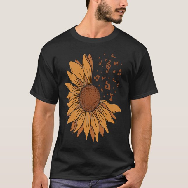 Camiseta Sunflower Music Note  Cute Sun Flower   Teacher (Anverso)