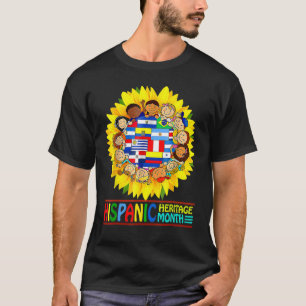 Camiseta Sunflower Naitonal Hispanic Heritage Month Celebra