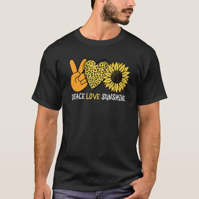 Camiseta Sunflower Peace Love Sunshine Sunflower Para Los H (Anverso)