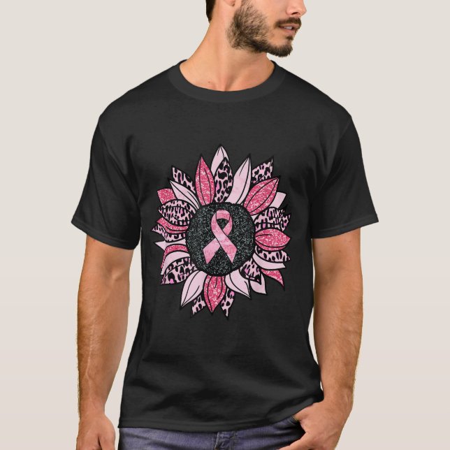 Camiseta Sunflower Pink Breast Cancer Awareness Women  (Anverso)