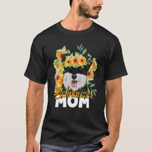 Camiseta Sunflower Schnauzer Mom Cute Puppy Día de la Madre