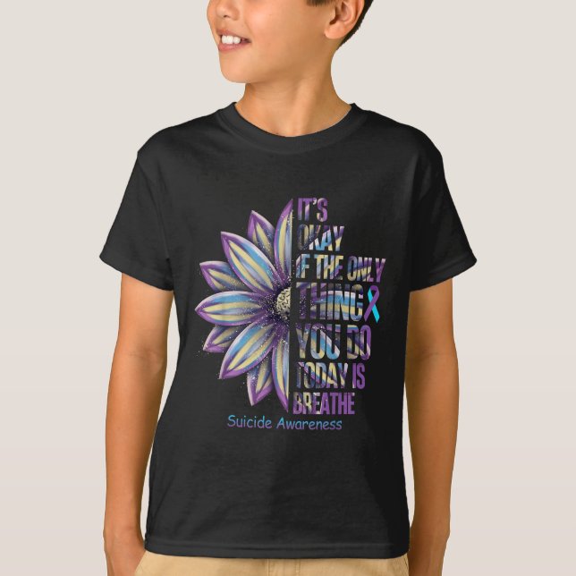 Camiseta Sunflower Suicide Prevention Awareness Week Teal P (Anverso)