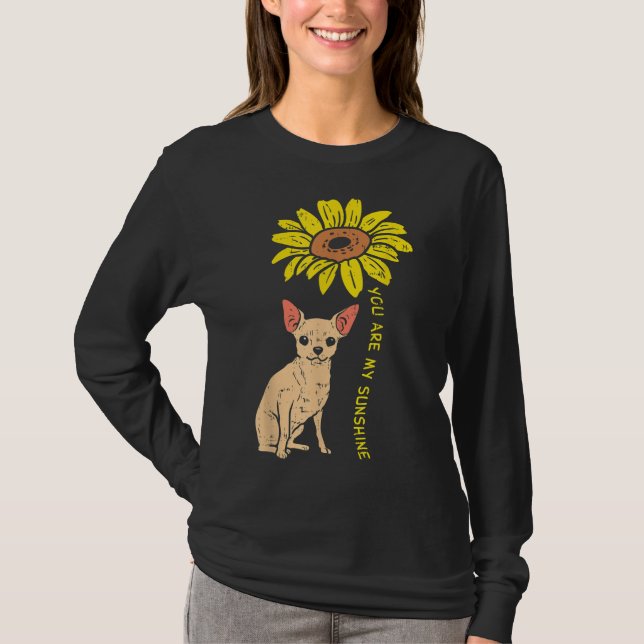 Camiseta Sunflower Sunshine Chihuahua Chiwawa Chicas de per (Anverso)