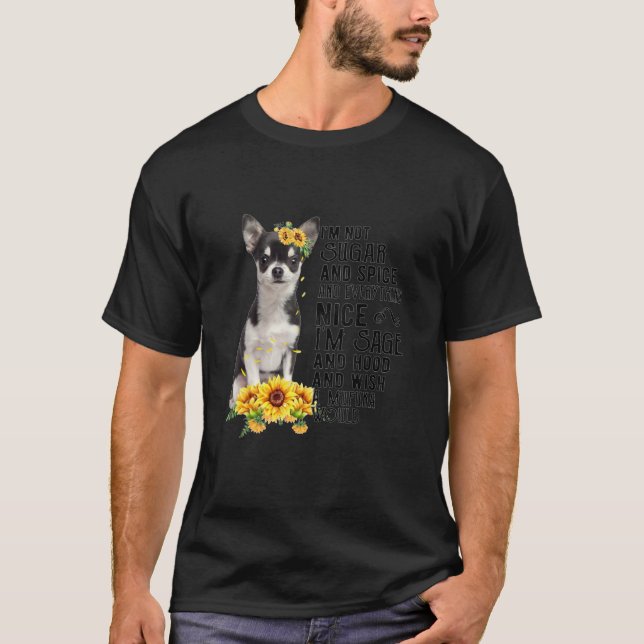 Camiseta Sunflower Sunshine Chihuahua Chiwawa Chicas de per (Anverso)
