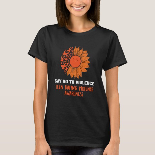 Camiseta sunflower We Wear orange teen dating violence Awar (Anverso)