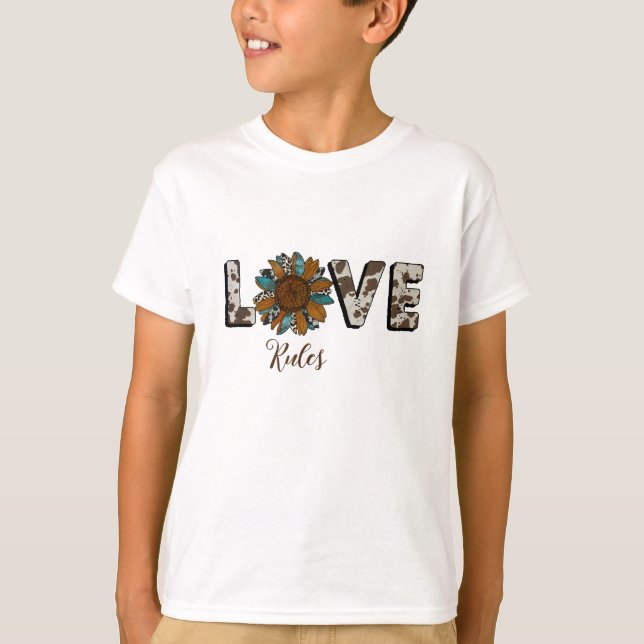 Camiseta Sunflower Western Love Boho Summer Animal (Anverso)