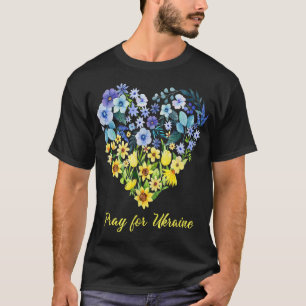 Camiseta Sunflower Wildflower Blue and Yellow Floral Ukrain