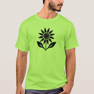 Camiseta Sunflower with stylized petals and leaves