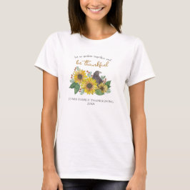 Camiseta Sunflower y la familia del Día de Acción de Gracia