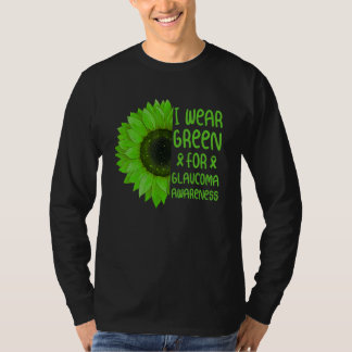 Camiseta sunflowerin january i wear green glaucoma awarenes
