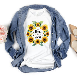 Camiseta Sunflowers Bees Beee You Cute Trendy Inspirador