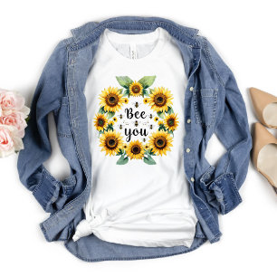 Camiseta Sunflowers Bees Beee You Cute Trendy Inspirador