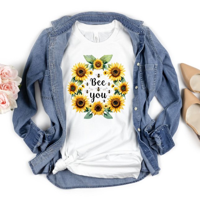 Camiseta Sunflowers Bees Beee You Cute Trendy Inspirador (Sunflowers Bees Bee You Inspirational Motivational T-shirt , Trendy Cute Rustic Country)