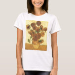 Camiseta Sunflowers de Van Gogh<br><div class="desc">Vida: Vase con quince girasoles pintando por Vincent van Gogh El expresionismo no es simplemente una forma de ver las cosas: también es una forma de hacerlas, de pintarlas. Un expresionista no pinta "plano" y en tonos puros, rompe sus tonos y los aplica con un pincel liberal. Es realmente sorprendente...</div>